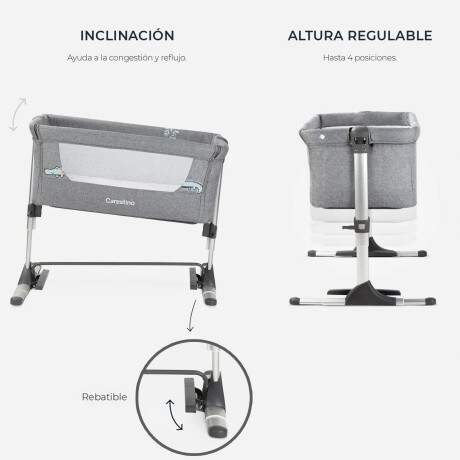 Cuna Colecho Carestino Madison con Bolso y Mosquitero Gris