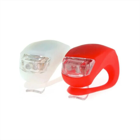 Set De 2 Luces De Silicona Para Bicicleta Luz Led Hts Rojo/blanco