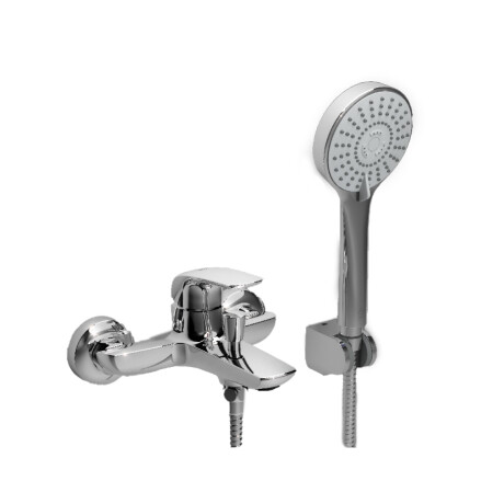 DUCHA EXTERIOR CON TRANSFERENCIA CROMO, TELEFONO Y SOPORTE 000