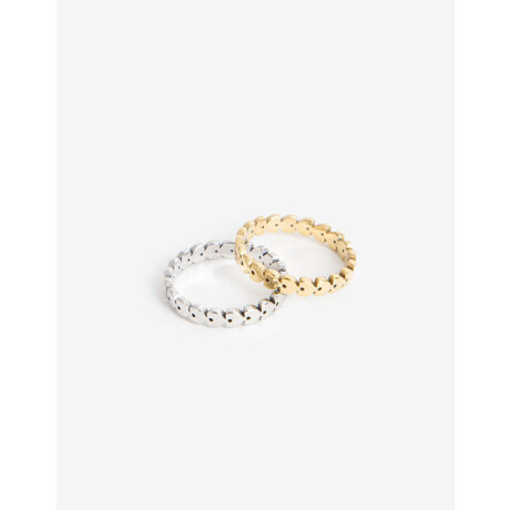 Sets Anillos Metal Combinacion bicolor