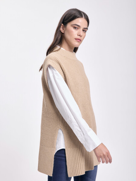 Chaleco punto Taupe