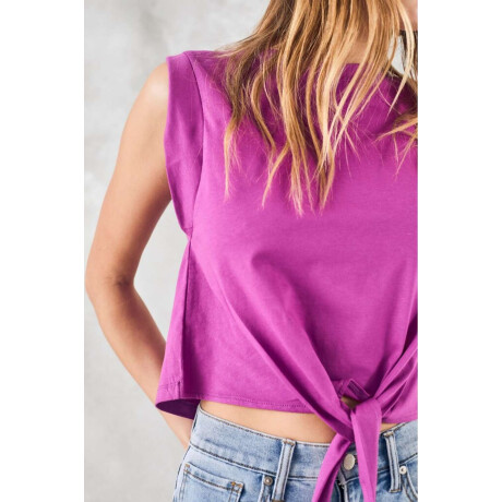 Top Algodon Peinado Magenta