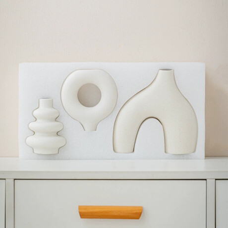 Set De Floreros Minimalistas Blancos x3 Set De Floreros Minimalistas Blancos x3