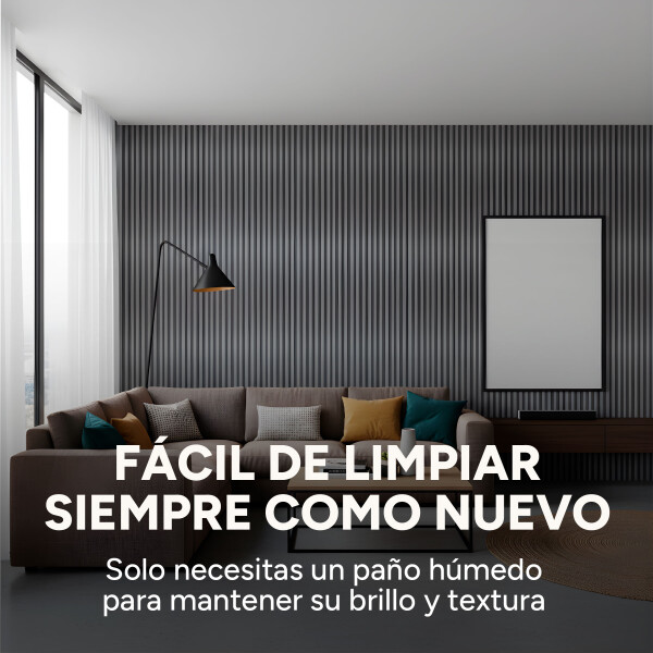 Pack x100 Wpc Simil Madera Wall Panel Lambrin 2.90m x 16.7cm Color Gris Espiga