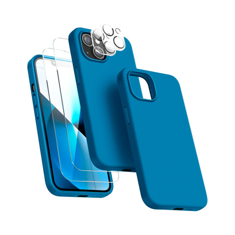 DSSARIO Funda Silicona con Vidrio Protector y Camara iPhone 13 Blue DSSARIO Funda Silicona con Vidrio Protector y Camara iPhone 13 Blue