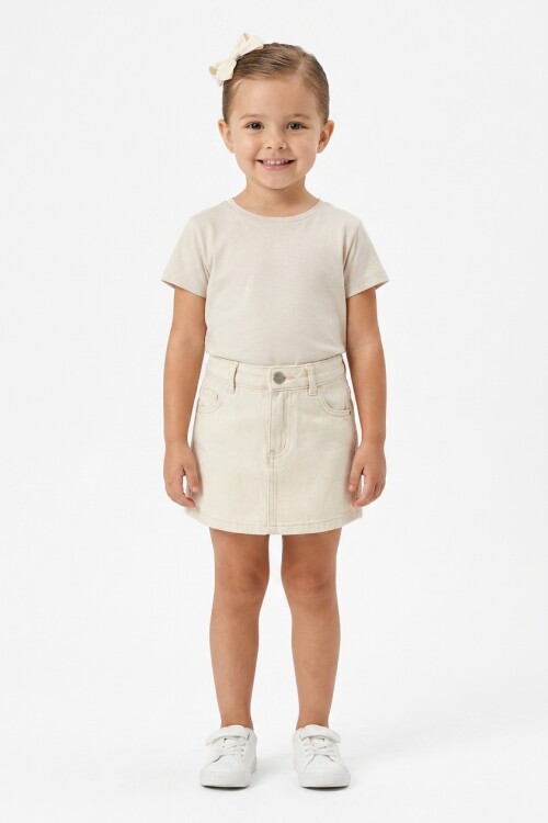 Short-pollera estilo denim CRUDO