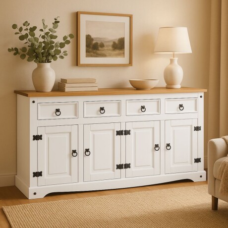 Aparador 4P 4C Línea Naturale Blanco/Roble