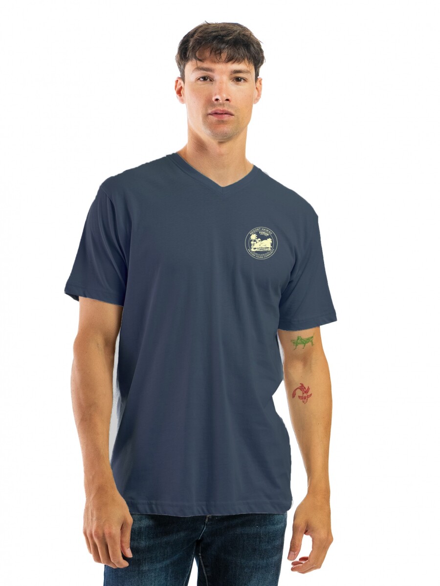 Remera Estampada C/V BGDH REVB-21 - Marino/ Ciudades 034 