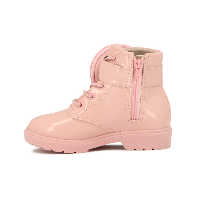 Molekinha Bota Charol Acordonadas C/monedero Rosado-rosado