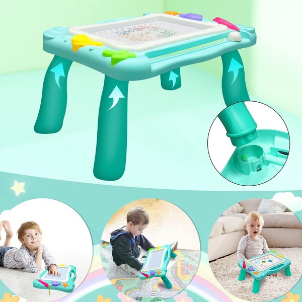 Pizarra Magica Magnetica Mesa Dibujo Infantil Niños Accesor. Variante Color Verde