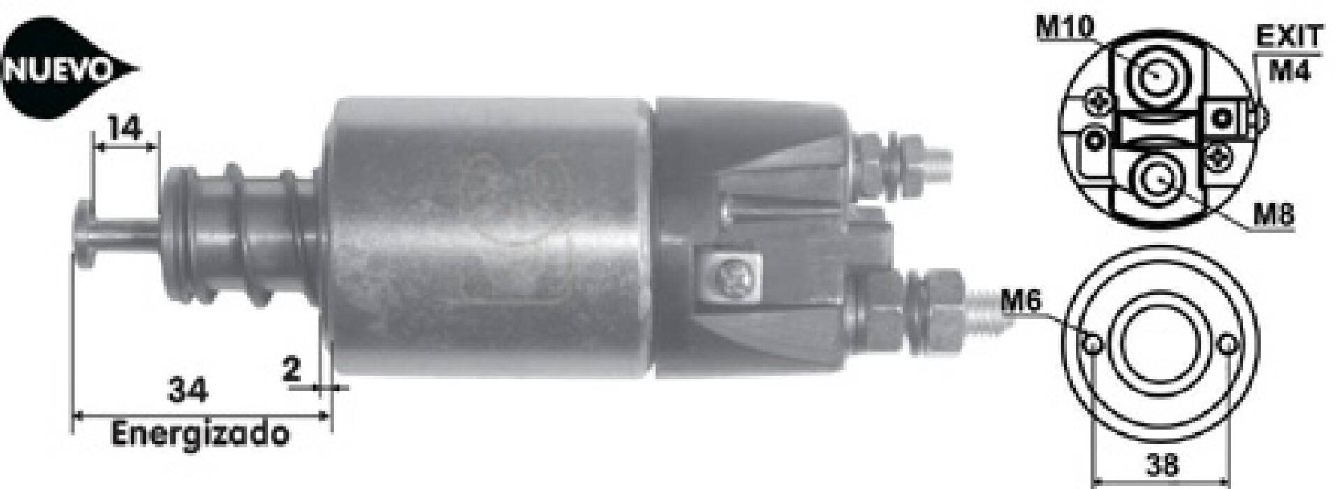 AUTOMATICO DE ARRANQUE - SOLENOIDE 12V MAQ. ASIATICA 2 TOR-MITS TAPA ALTA LC 