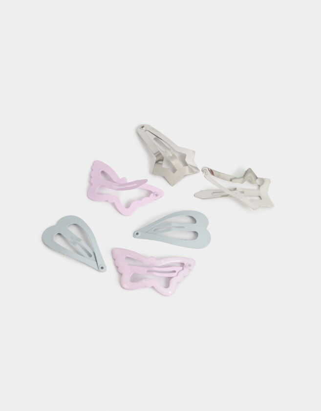 Hebillas Infantiles Corazón Set De Hebillas Infantiles Tic Tac - Combinacion Multicolor
