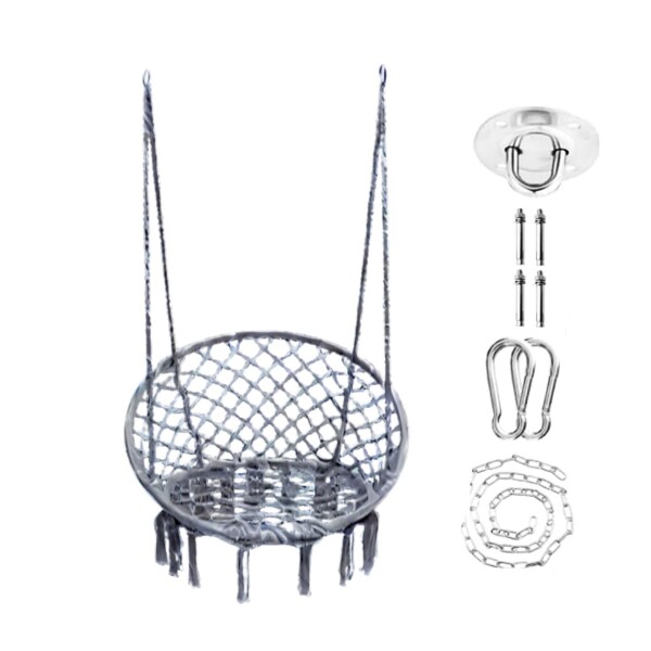Hamaca Paraguaya Silla Colgante Redonda Interior Exterior Jardin Patio Imback Color Gris Hamaca Paraguaya Silla Colgante Redonda Interior Exterior Jardin Patio Imback Color Gris
