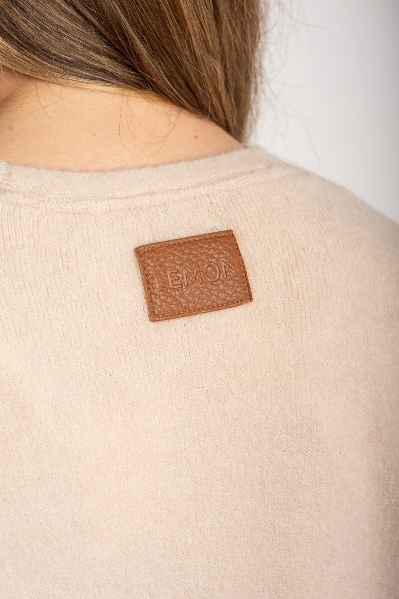 Cardigan Rayado Color Block Mocha