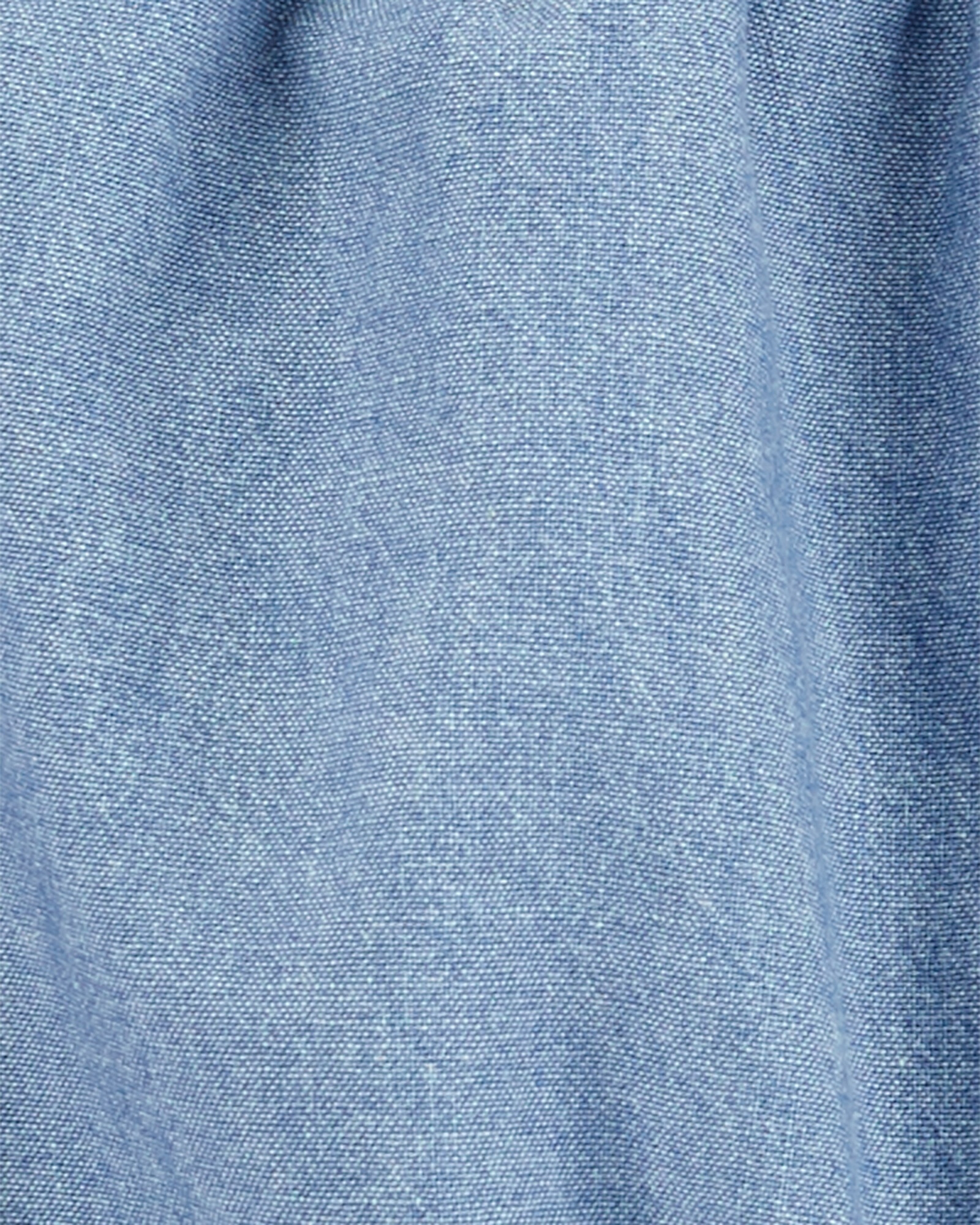 Set dos piezas, short de algodón y blusa chambray con tirantes cruzados Sin color