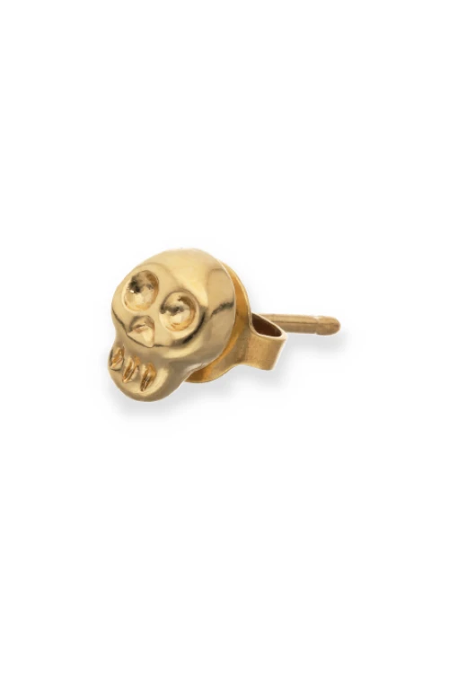PIERCING DE ALEACIÓN DE METALES BAÑADO EN ORO 18K EN FORMA DE CALAVERA Piercing
