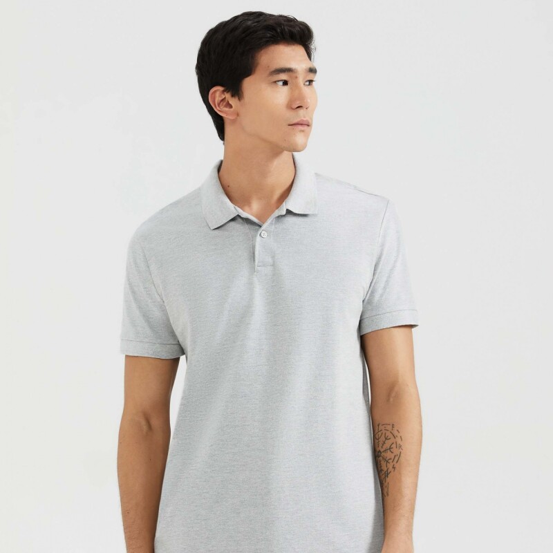 CAMISA POLO MM MASC CINZA MESCLA