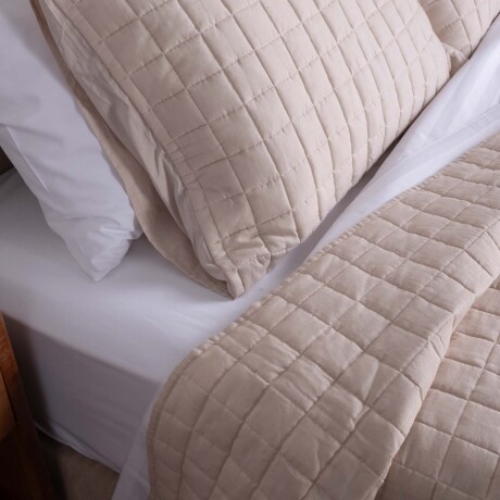 SET DE ACOLCHADO KING POLIESTER NATURAL-BEIGE CHAMBRAY AVENA