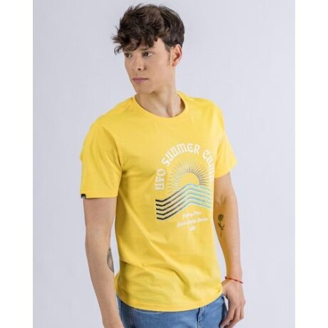 Camiseta en algodón estampada UFO Summer Camp amarilla Amarillo