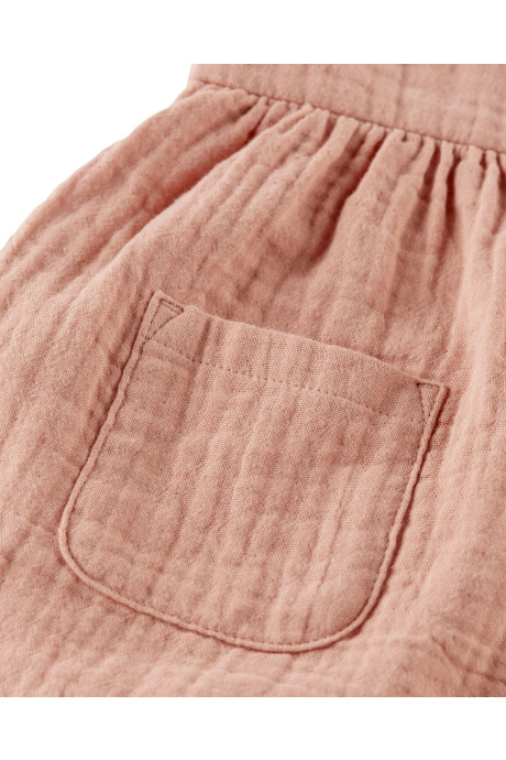 Vestido solera de gasa de algodón orgánico, rosado Sin color