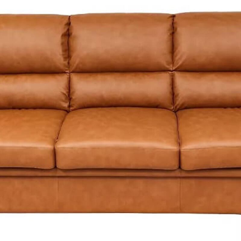 SOFA 3 CUERPOS - MODELO ALIAS - TAPIZADO EN CUERO - COLOR MARRON CLARO SOFA 3 CUERPOS - MODELO ALIAS - TAPIZADO EN CUERO - COLOR MARRON CLARO