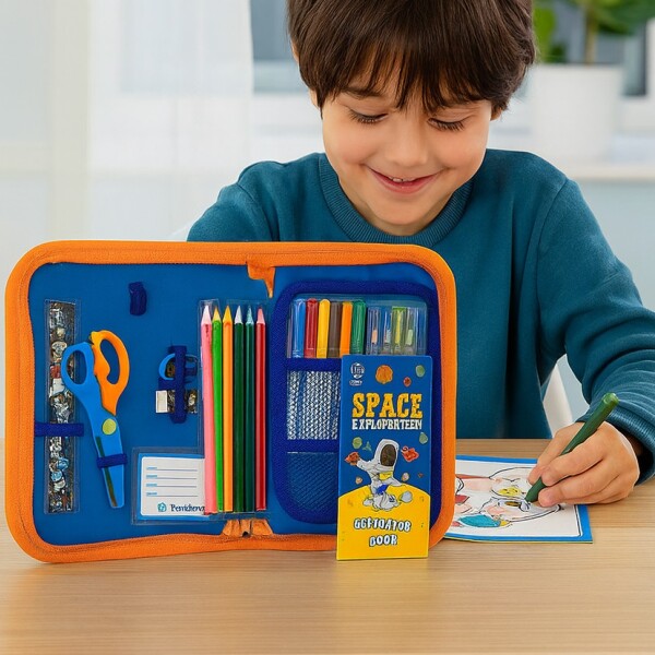 Cartuchera Infantil 36 Accesorios Astronauta Cartuchera Infantil 36 Accesorios Astronauta