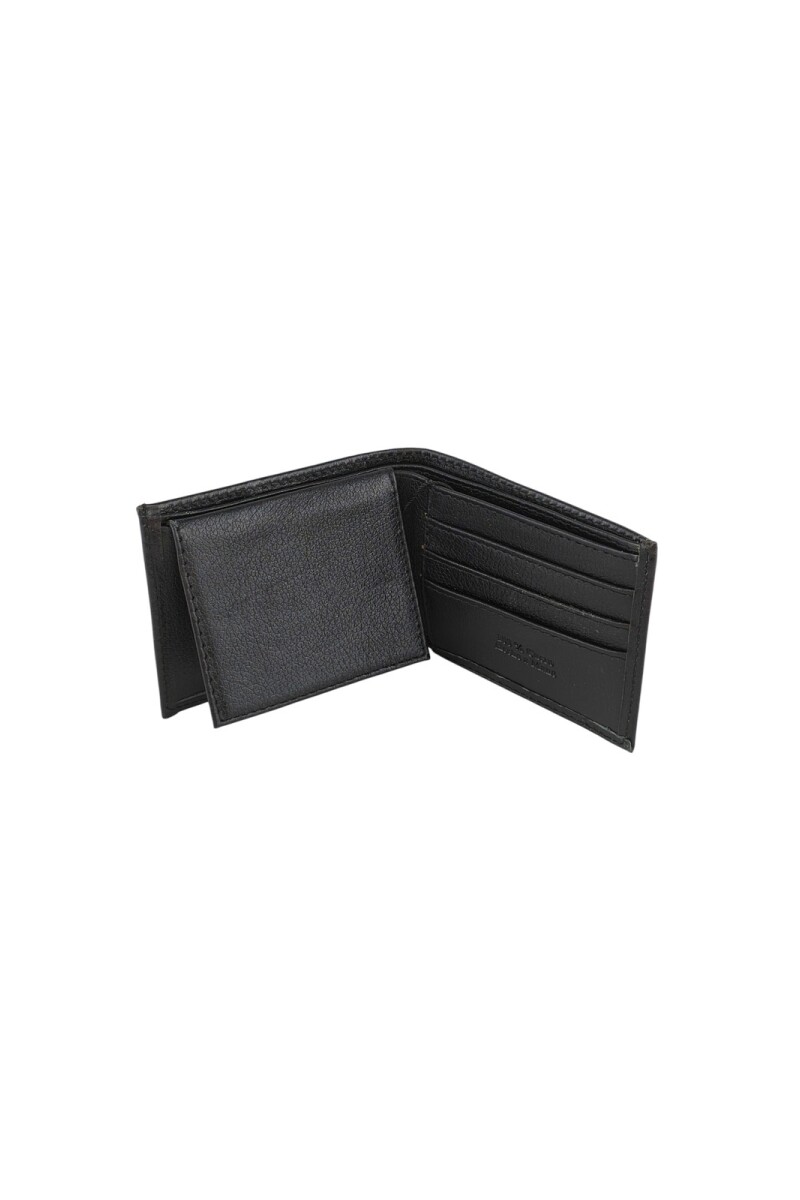 Billetera con visor y cierre Negro