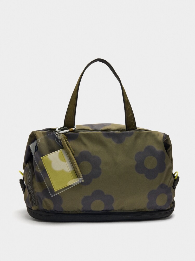Bolso De Deporte De Nylon Con Estampado Floral multicolor