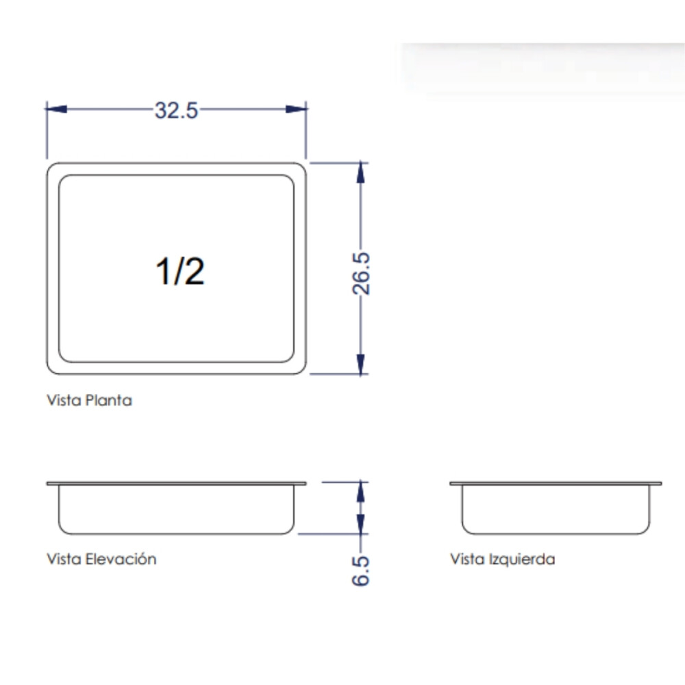 Cuba Gastronómica 1/2 x 6,5 cm Cuba Gastronómica 1/2 x 6,5 cm