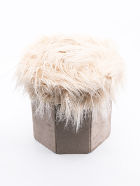 BANCO CON TAPA DE PELUCHE BEIGE