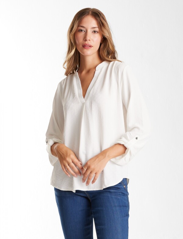 Blusa Escote V BLANCO