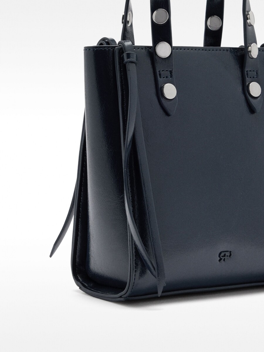 Bolso Tote Con Tachuelas azul-marino