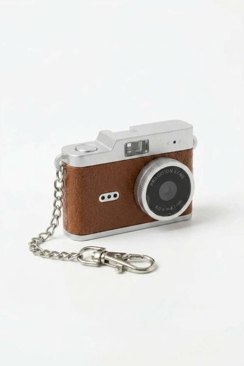 Llavero retro con camara 1080p, Alta Definicion marrón