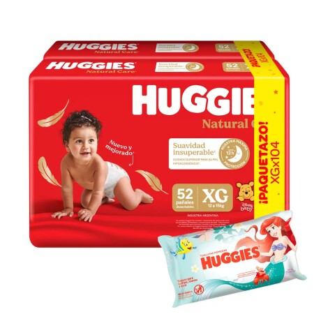 Pack Huggies Pañales Supreme XG 52 Unidades + Toallitas Húmedas 48 Unidades Pack Huggies Pañales Supreme XG 52 Unidades + Toallitas Húmedas 48 Unidades