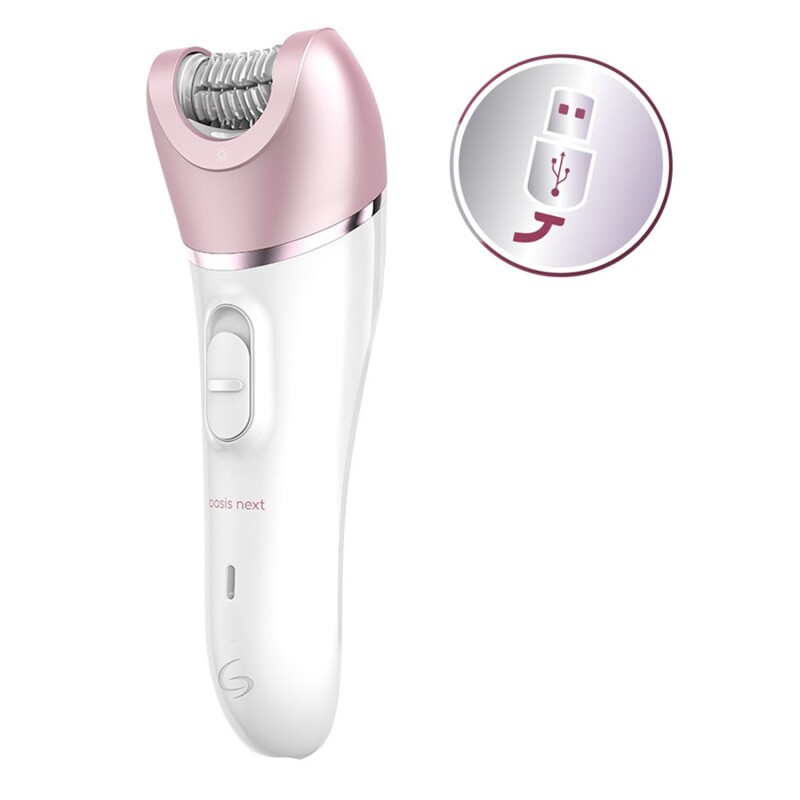 Depiladora inalámbrica GAMA Oasis Next Wet USB & Dry + Accesorios Blanco