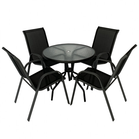 JUEGO DE JARDIN REDONDO CON 4 SILLAS JUEGO DE JARDIN REDONDO CON 4 SILLAS