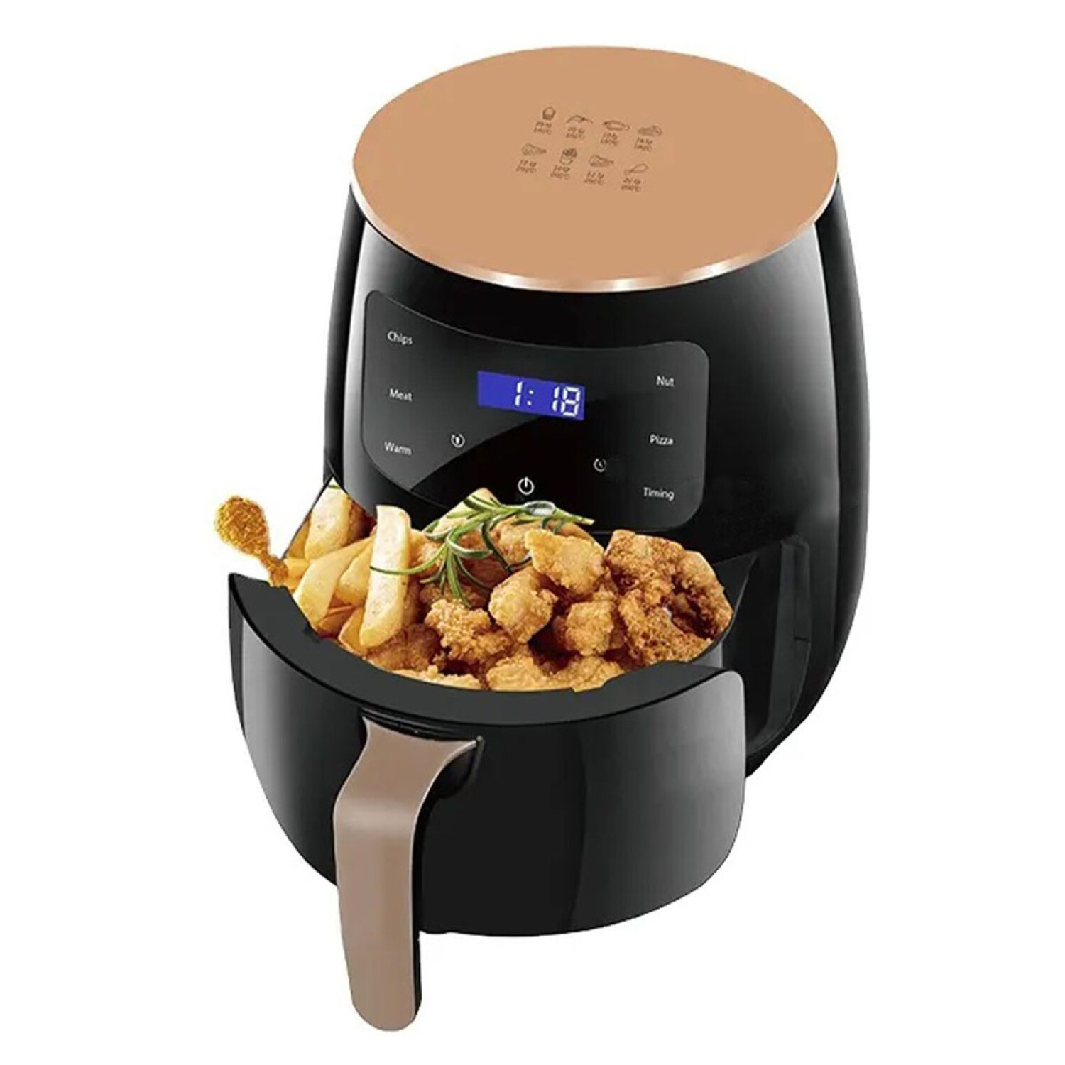 Freidora De Aire XXL De 9 Litros Y 1800W - Sin Aceite, Con 6