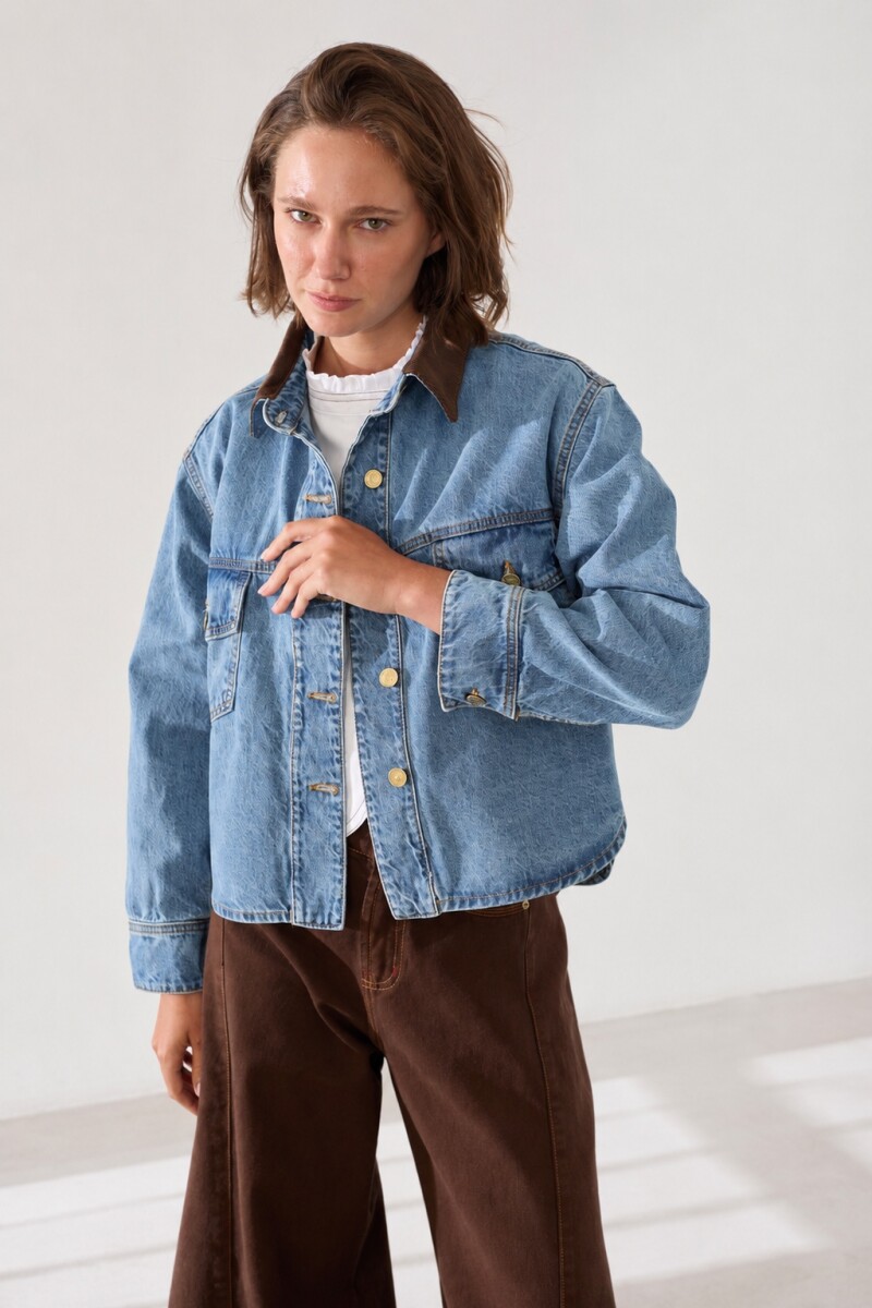 CAMPERA JEAN CORDEROY Celeste