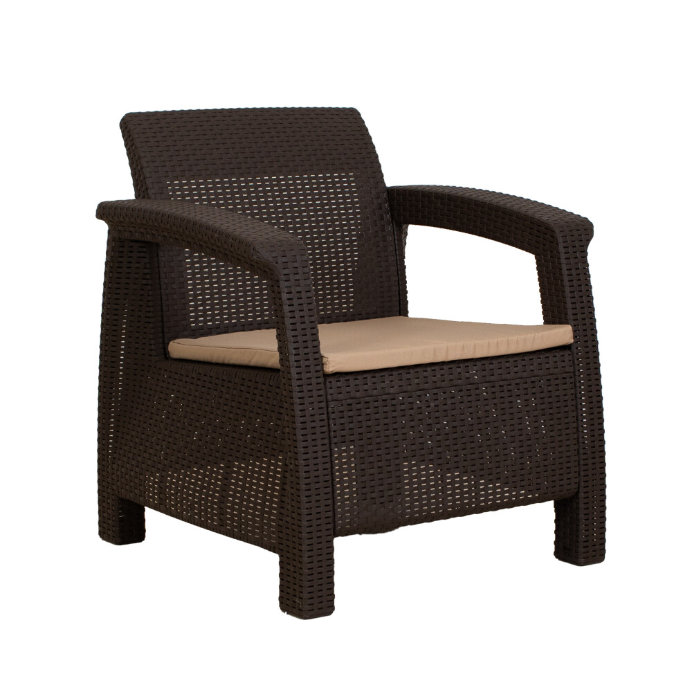 SET LIVING EXTERIOR POLIPROPILENO MARRON TURIM