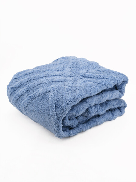 PIE DE CAMA FLANNEL ROMBOS PETROLEO