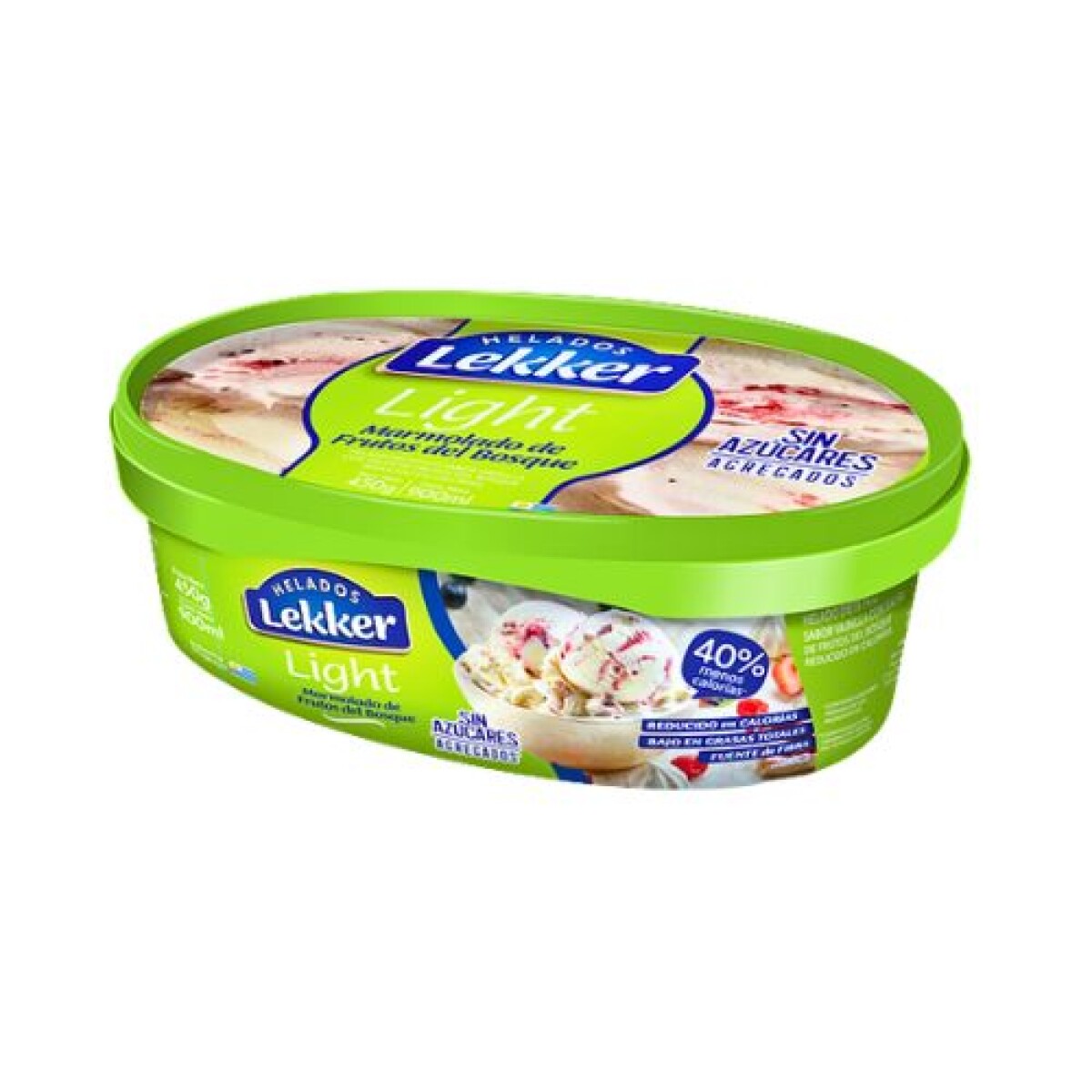 Helado Light Lekker - 900 ml - Crema con Frutos del Bosque 