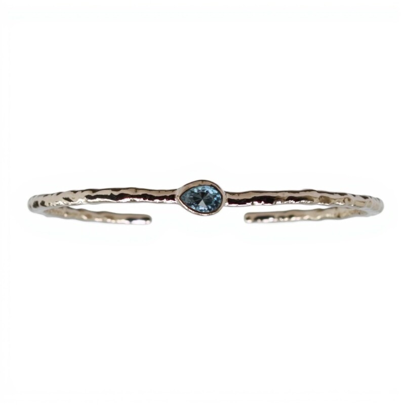 Brazalete Delhi-Plata 925 rodinada-Piedra agua marina-BR2016 conpiedra