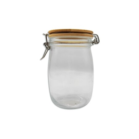 FRASCO DE VIDRIO CON TAPA WOOD 700ML 11X14,5CM Sin color