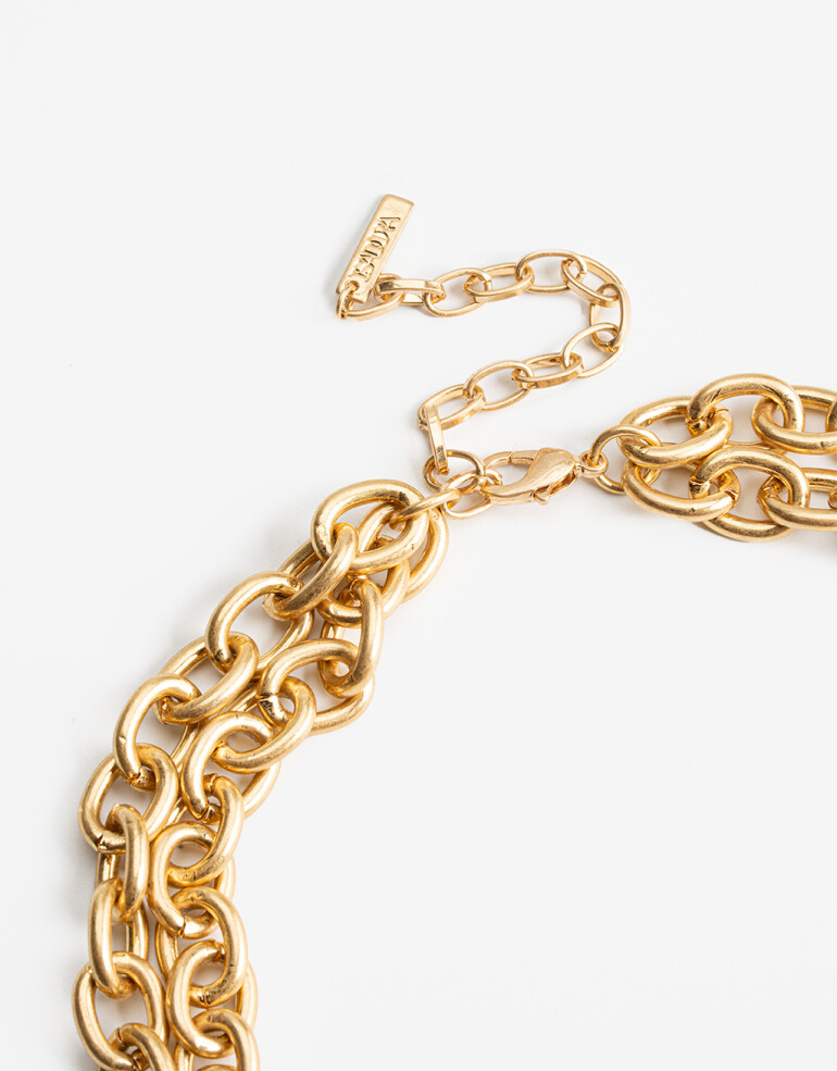 Collares Cortos Metal Collar Corto Layer Cadena - Dorado Oro Amarillo