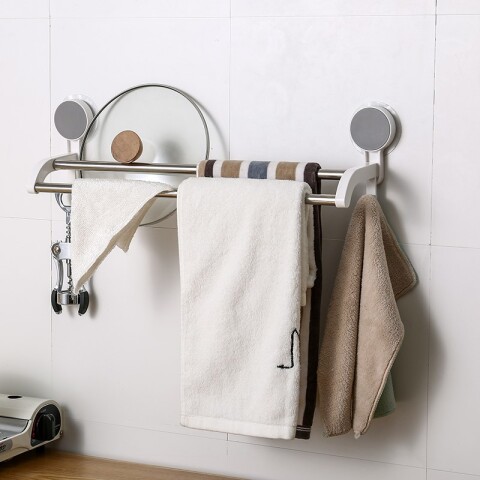 2x1 Toallero Blanco doble C/sopapa 49x13x13cm 2x1 Toallero Blanco Doble C/sopapa 49x13x13cm