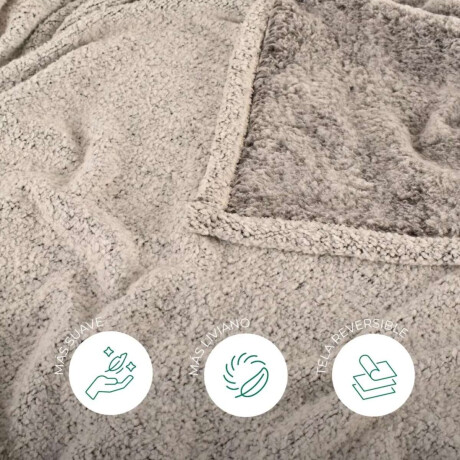 Frazada Reversible Flannel Jacquard Con Sherpa 150x200 Khaki