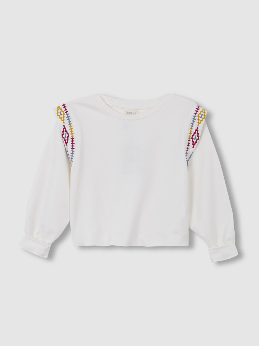 Sudadera Bordados Blanco