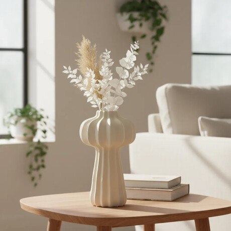 Florero Colección La Mar Decoración Hogar Oficina Ø13x24Cm Natural