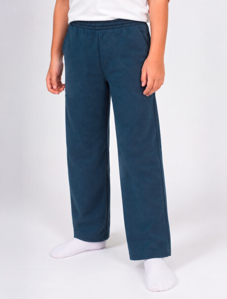 PANTALON BÁSICO UNISSEX CON FELPA AZUL