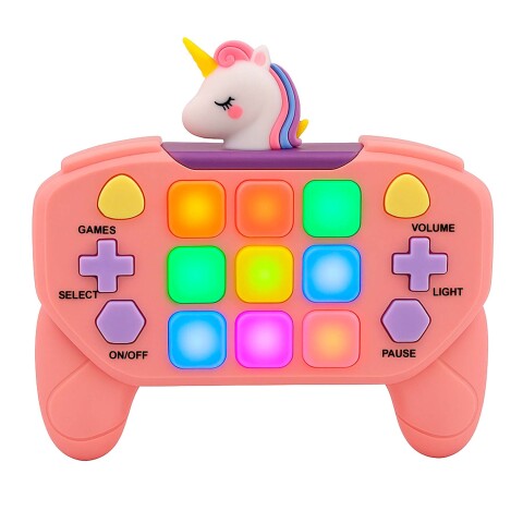 Joystick Consola Interactiva 15 Botones Con Luces Y Sonido UNICORNIO ROSA